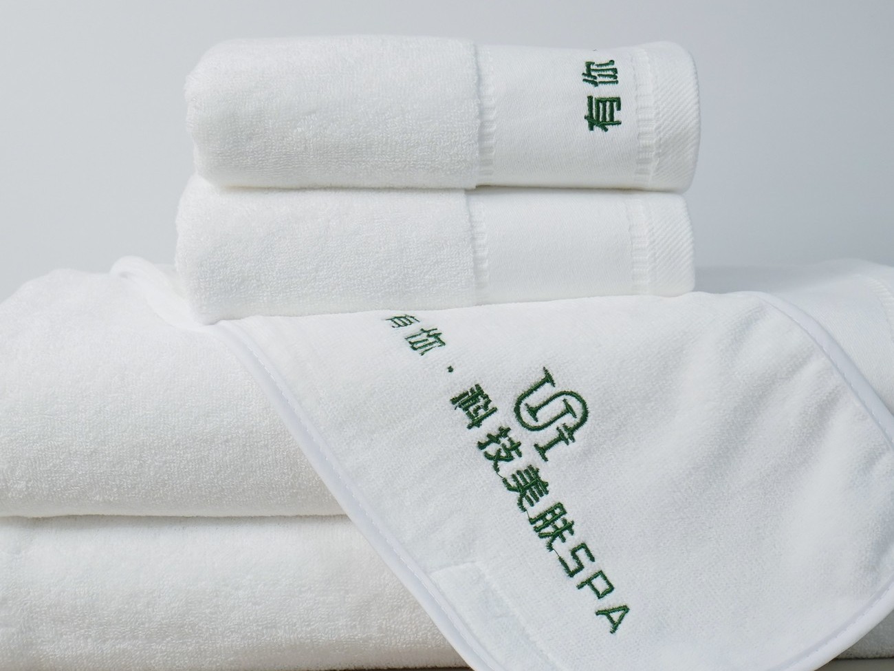 美容院毛巾套装全棉包头巾SPA会所皮肤管理面巾加厚铺床白浴巾