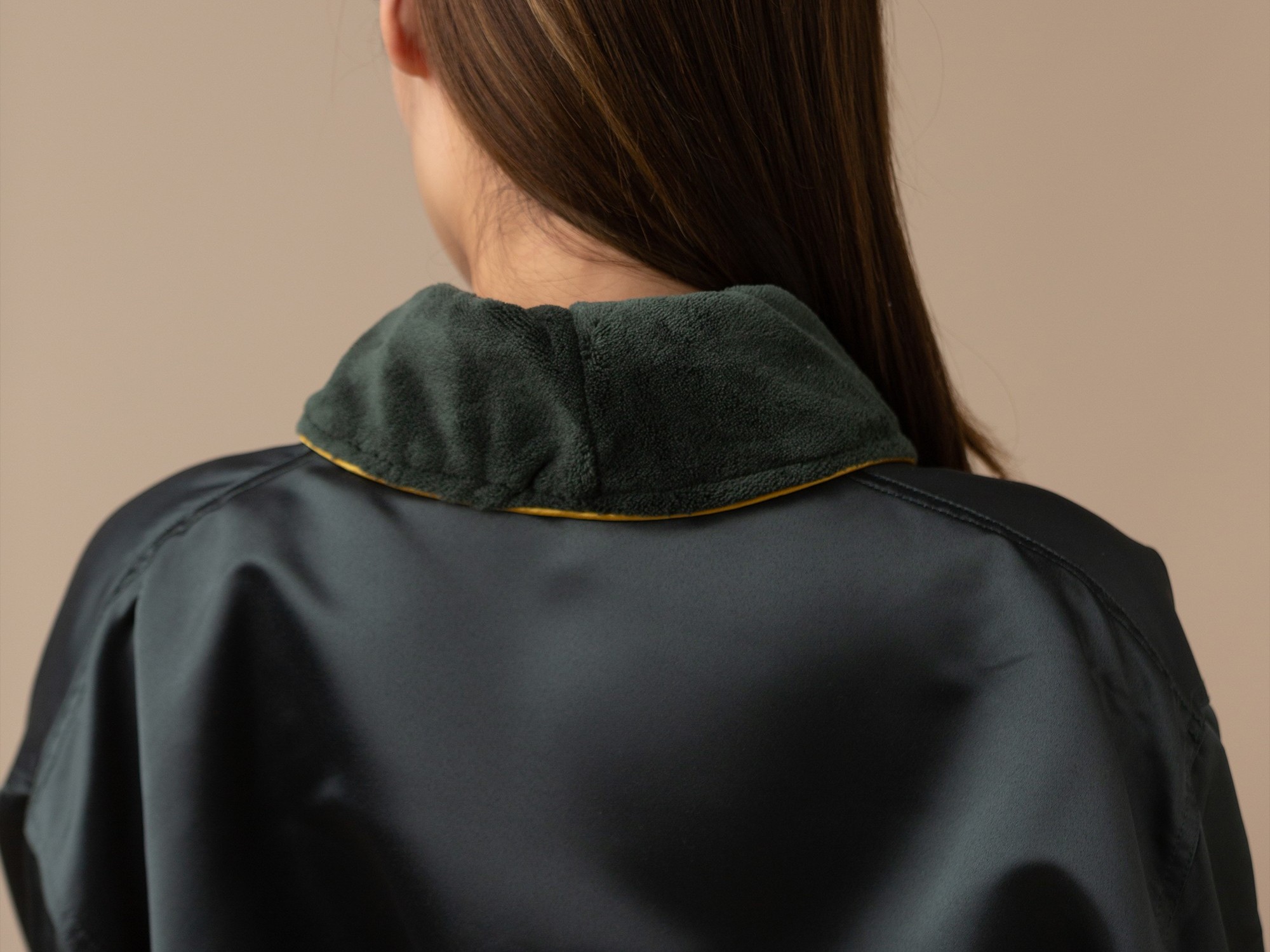 双层外仿真丝内珊瑚绒浴袍保暖舒适速干吸水