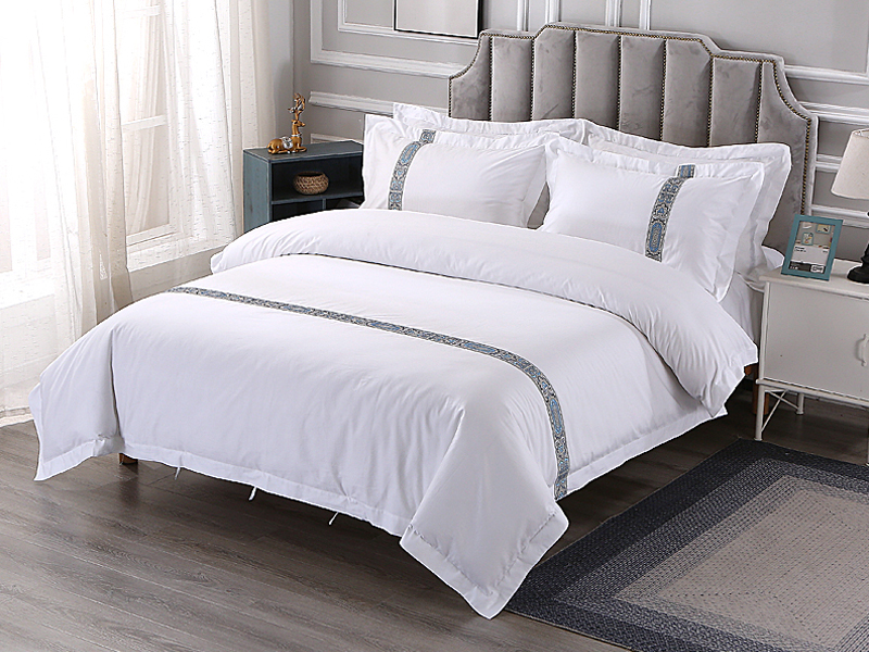 酒店四件套织带床品套件批发宾馆民宿全棉床单被套五星级酒店